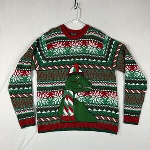 33 Degrees Ugly Christmas Sweater T-Rex Dinosaur Boy's XXL Holiday Pullover Top
